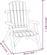Natural Solid Spruce Wood Adirondack Garden Chair for Patio Balcony Outdoor Seating Comfort Ergonomic Design Durable - Photo 2