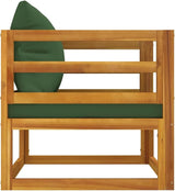 Acacia Wood Garden Chair with Green Cushions, Durable Outdoor Seating for Balcony & Patio, Comfortable Modern Design - Photo 4