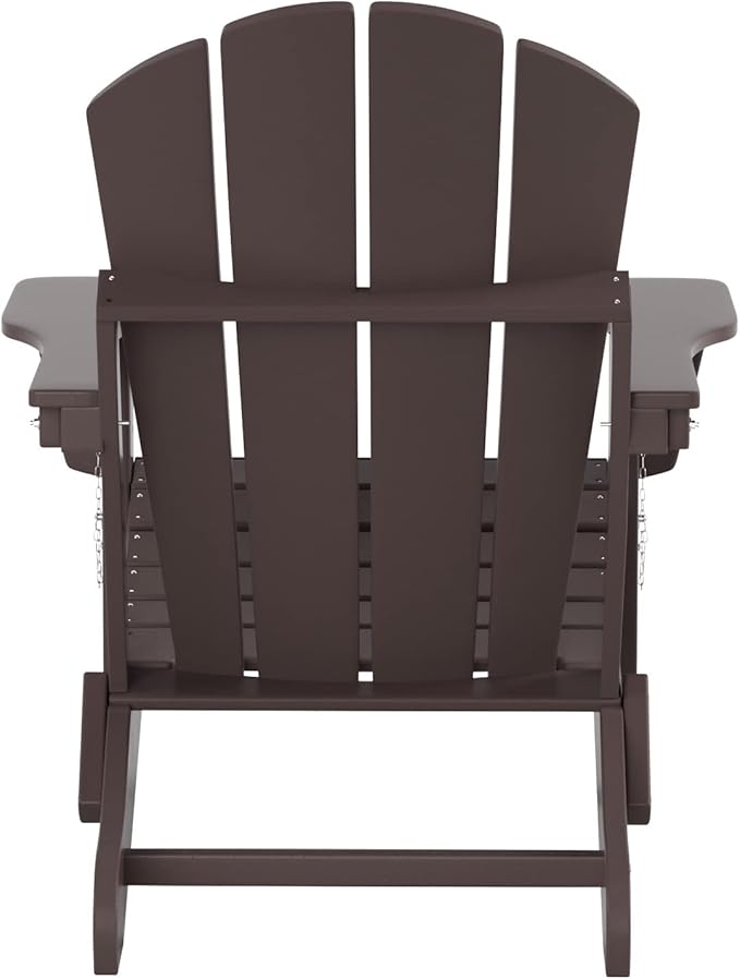 WO Home Furniture Adirondack Chairs Table Set of 3 PCS Outdoor Folding Chairs Coffee Table Weather/UV Resistant for Lawn - Photo 5