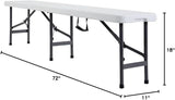 VINGLI 6 feet Plastic Folding Bench, Portable in/Outdoor Picnic Party Camping Dining Seat - Photo 3