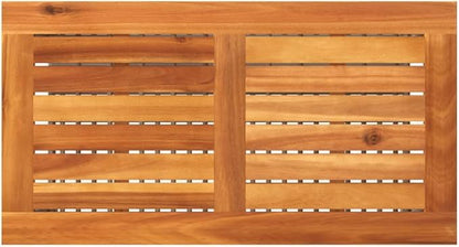Grey PE Rattan Medium Durable Garden Table with Acacia Wood Top, 4-Person Seating, UV-Resistant and Rust-Proof for Outdoor Patio Balcony