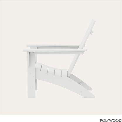 POLYWOOD Modern Adirondack Chair – All-Weather Outdoor Lawn Adirondack Chairs – HDPE, Fade-Resistant & Durable Outdoor Furniture – For Patio, Deck & Fire Pit Chairs – White