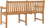 Light Brown Solid Teak Wood Garden Bench, Extra Heavy Durable Vintage Outdoor Seating for Patio - Photo 6