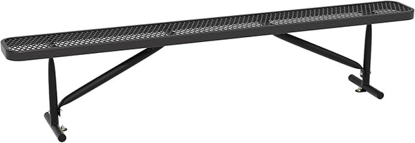8 Feet Heavy Duty Metal Park Bench for Outside, Outdoor Bench with Portable Frame, Commercial Benches for Shopping Mall, Store, Park, Patio, Deck, Black