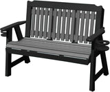 2-Person 4FT Plastic Poly Lumber Wood Cup Holders Bench Amish Craftsmanship Made in USA HDPE with No wood fibers - Photo 1