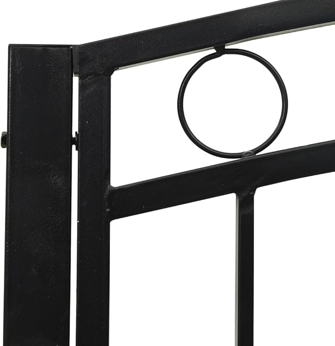 Patio Bench with a Table, Bench with backrest and armrests, Garden Bench, Garden Bench for Parks, Yards and porches,49.2" Steel Black