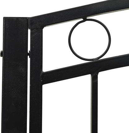 Patio Bench with a Table, Bench with backrest and armrests, Garden Bench, Garden Bench for Parks, Yards and porches,49.2" Steel Black