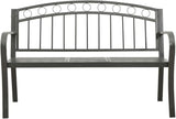 Patio Bench with a Table Garden Bench Outdoor Bench for Outdoors Porch Entryway Furniture for Yard 49.2" Steel Gray - Photo 4