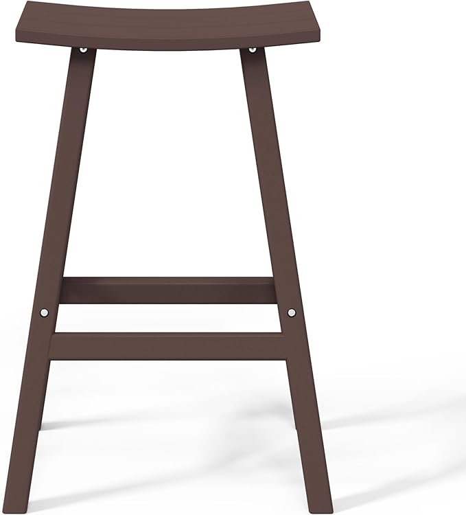 WestinTrends Malibu 29 Inch Outdoor Bar Stools, All Weather Resistant Poly Lumber Adirondack Bar Height Stools, Dark Brown