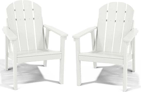 Adirondack Chair Set of 2, All Weather HDPE Fire Pit Chairs, Oversized Plastic Adirondack Chair for Outdoor, Balcony - Photo 1
