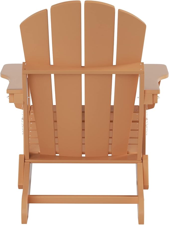 WO Home Furniture Adirondack Chairs Table Set of 3 PCS Outdoor Folding Chairs Coffee Table Weather/UV Resistant for Lawn - Photo 6