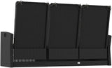 Garden Bench Deck Bench Reclining Patio Bench with Cushions Black 68.1" Poly Rattan - Photo 6