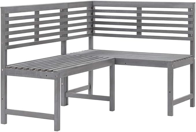 vidaXL Patio Corner Bench, Outdoor Wooden Bench for Garden Park Potting Picnic, Solid Acacia Wood, Easy Assembly - Photo 1
