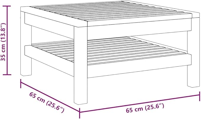 Brown Square Acacia Wood Outdoor Coffee Table 25.6x25.6x13.8 in Oiled Finish for Patio Garden Balcony Deck Backyard - Photo 6