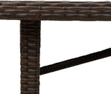 vidaXL Patio Table with Glass top Brown Poly Rattan - Photo 5