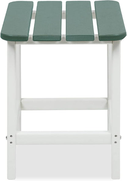 Aoodor 19'' Adirondack Side Table, Rectangular HDPE End Table, Weather Resistant and Easy Maintenance, Green