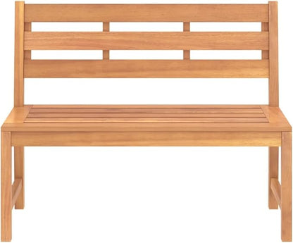 Solid Teak Wood Garden Bench, Medium Durable Outdoor Seating for Patio and Backyard, 2-Seater Weather-Resistant Furniture with Stain Finish, Vintage Design for Elegant