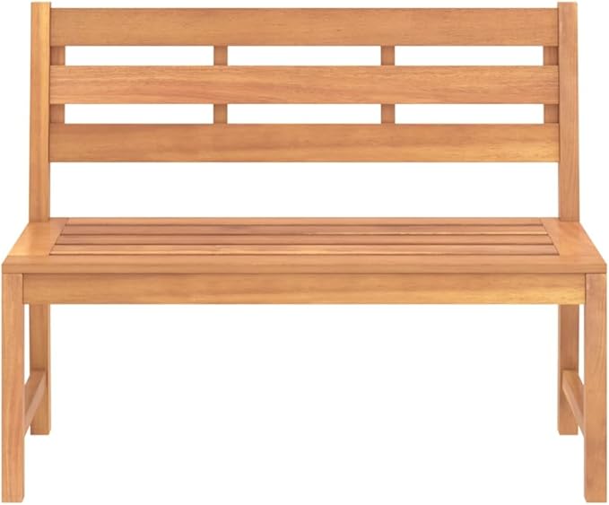 Solid Teak Wood Garden Bench, 45 Inch Outdoor Patio Seating, Weather-Resistant Rectangular Bench for Backyard, Deck, and Porch Furniture, Seats 2 Adults