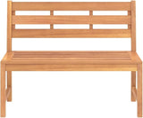Solid Teak Wood Garden Bench, 45 Inch Outdoor Patio Seating, Weather-Resistant Rectangular Bench for Backyard, Deck - Photo 4