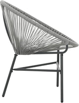 vidaXL Gray Moon Chair - Poly Rattan Patio Furniture - Water-Resistant Outdoor Chair with Powder-Coated Steel Frame for - Photo 6