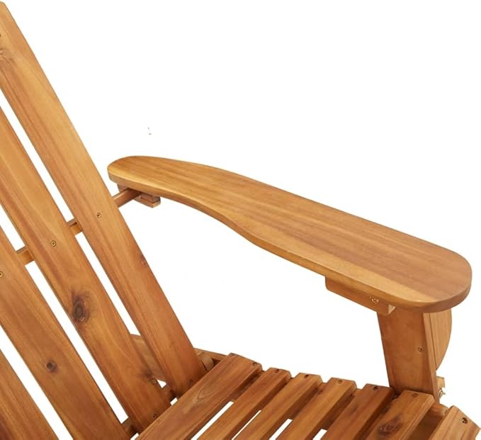 Adirondack Patio Chair with Cushions Solid Wood Acacia, Patio Dining Chairs, Outdoor Patio Chairs Set for Garden - Photo 8