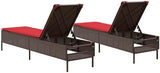 Brown Outdoor Chaise Lounge 5-Pos Recline UV Rattan 21.5"x30.7"x15" Patio Garden - Photo 6