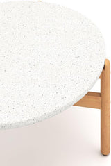 Round Outdoor Coffee Table in Brown Acacia Wood - Photo 6