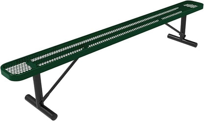 COATEDOUTDOORFURNITURE Coated Outdoor Furniture Heavy-Duty Portable Outdoor Bench Thermoplastic Coated, Expanded Metal, Commercial-Grade Seating, Made in America (Portable Without Back, 8 Ft, Green)