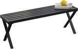 Black Outdoor Bench, 46" Outdoor Metal Backless Bench for Outdoor, Patio Garden Bench - Photo 7