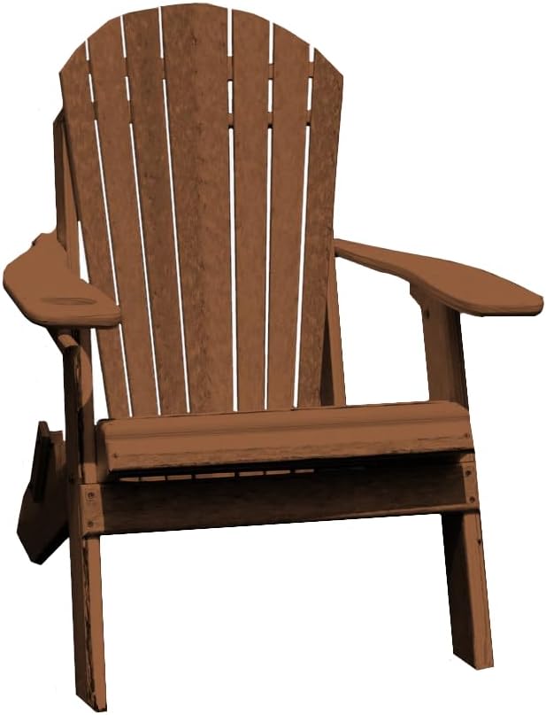 Furniture Barn USA Poly Folding Adirondack Chair, Antique Mahogany