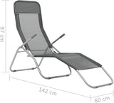 2 Pack Folding Outdoor Chaise Lounge Anthracite Textilene Modern Adjustable Backrest 23.6x55.9x38.2 in Lightweight - Photo 2