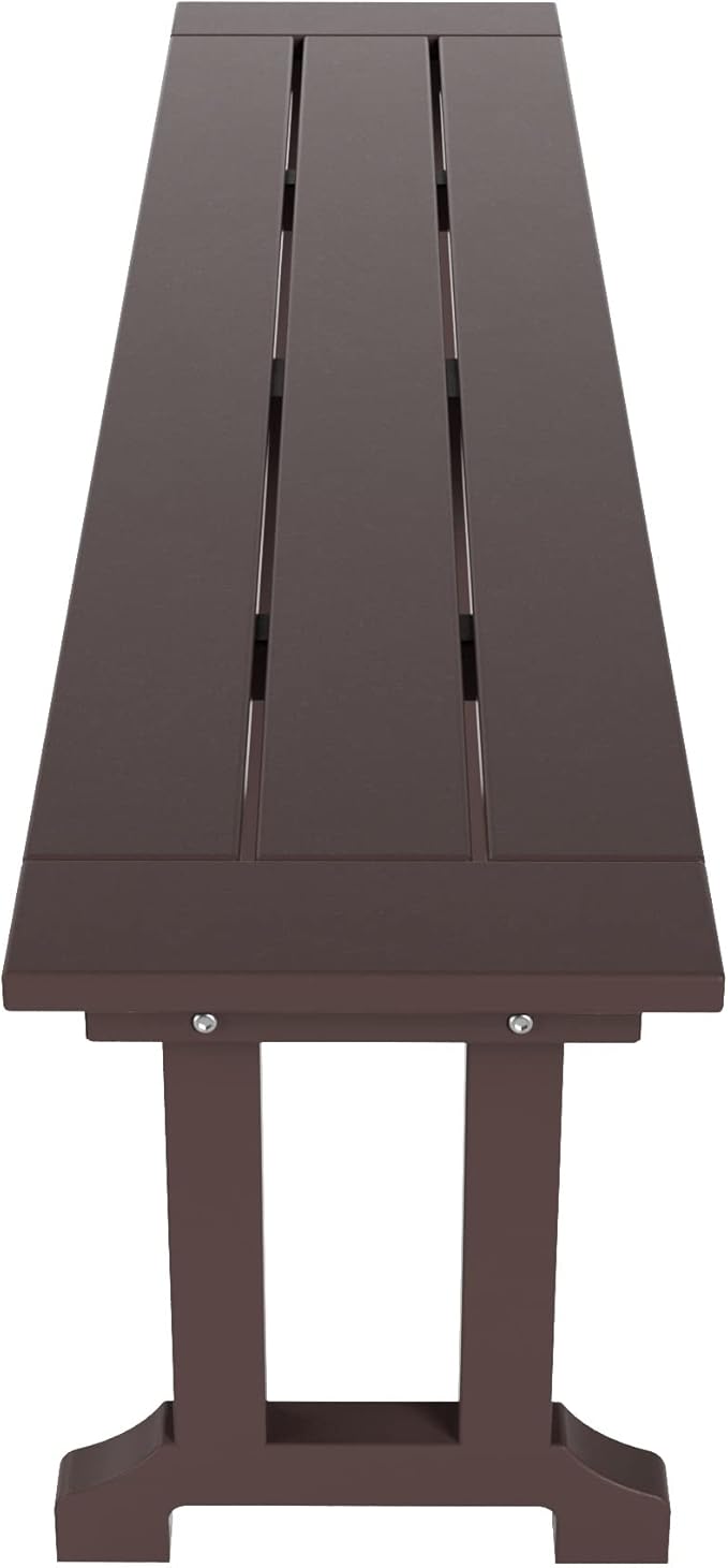 WO WESTIN OUTDOOR HDPE Laguna Trestle 65" Bench,Dark Brown