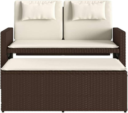 Garden Bench Brown, Cream White Yard Bench Patio for Outdoor Lawn