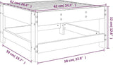 Outdoor Garden Footstool Square Patio Ottoman Solid Pine Wood Modular Coffee Table for Backyard Terrace White - Photo 2