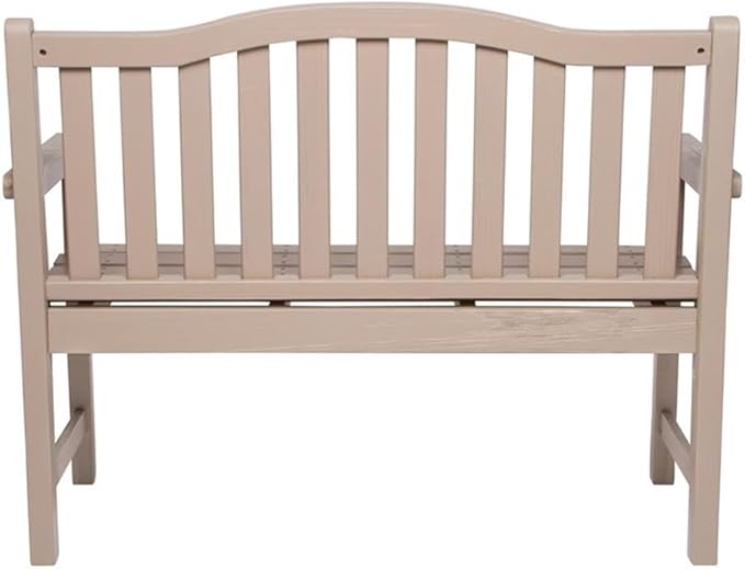 Pemberly Row Traditional Cedar Wood Patio Porch Garden Bench, Gray Finish, 36" H x 22" W x 44.75" D, Durable Kiln-Dried Wood, Low-Maintenance Outdoor or Indoor Seating for Porch, Patio, Backyard or