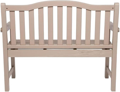 Pemberly Row Traditional Cedar Wood Patio Porch Garden Bench, Gray Finish, 36" H x 22" W x 44.75" D, Durable Kiln-Dried Wood, Low-Maintenance Outdoor or Indoor Seating for Porch, Patio, Backyard or