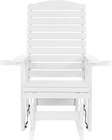 Poly Lumber Patio Glider with Cup Holders, High Backrest and Deep Contoured Seat, HIPS Material, All-Weather Resistant - Photo 8