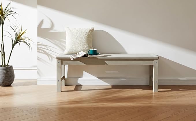 Psilvam Outdoor Bench, Two Person Poly Lumber Porch Bench, Weatherproof Garden Bench That Never Rot and Fade - Photo 6