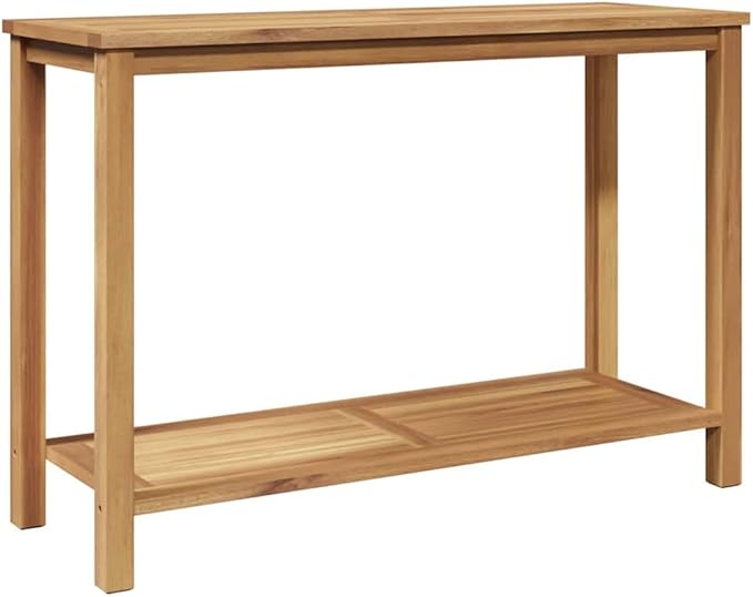 Solid Teak Wood Console Table 43.31 x 15.75 x 17.72 in Brown with Storage - Photo 2