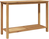 Solid Teak Wood Console Table 43.31 x 15.75 x 17.72 in Brown with Storage - Photo 2