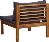 Outdoor Loveseat Patio Sofa 25.6'' Acacia Wood Frame Oiled Finish 2-Seat Garden Lounge Set w Cushions & Footrest for - Photo 6
