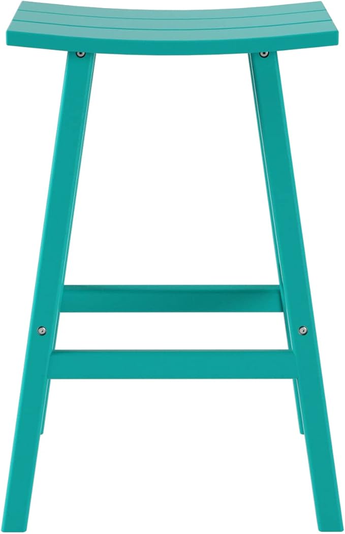 WestinTrends Malibu 2 Piece Set of 29 Height Outdoor/Patio Saddle bar stools, Turquoise