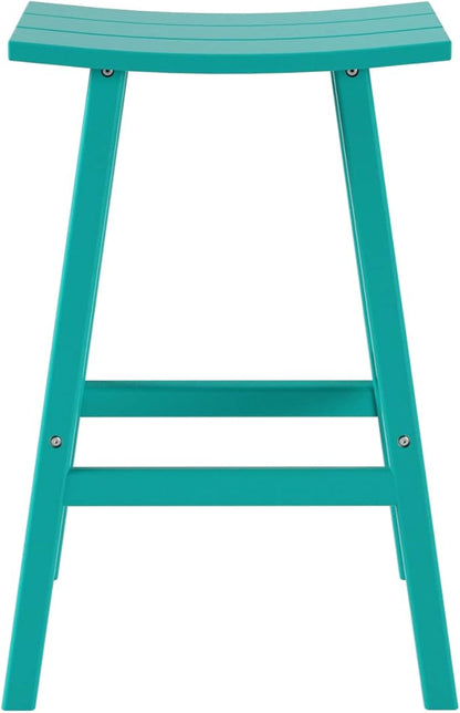 WestinTrends Malibu 2 Piece Set of 29 Height Outdoor/Patio Saddle bar stools, Turquoise
