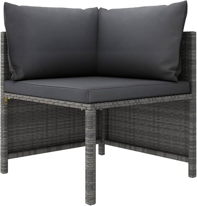 Sectional Corner Sofa with Cushions Gray Poly Rattan,Comfortable Patio Sectional Corner Sofa for Outdoor Garden Lounge - Photo 1