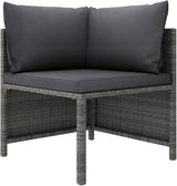 Sectional Corner Sofa with Cushions Gray Poly Rattan,Comfortable Patio Sectional Corner Sofa for Outdoor Garden Lounge - Photo 1
