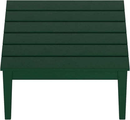 WestinTrends Ashore Outdoor Coffee Table, 32 Inch All Weather Poly Lumber Adirondack Patio Coffee Table Square Low Table, Dark Green