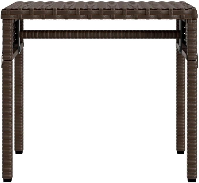 Patio Sun Lounger with Adjustable Backrest and Side Table, Brown PE Rattan, Powder-Coated Steel Frame - Photo 6