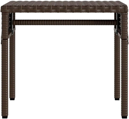 Brown PE Rattan Patio Sun Lounger with Adjustable Backrest and Side Table, Powder-Coated Steel Frame and Removable Cushion for Outdoor Relaxation, Garden Poolside Furniture