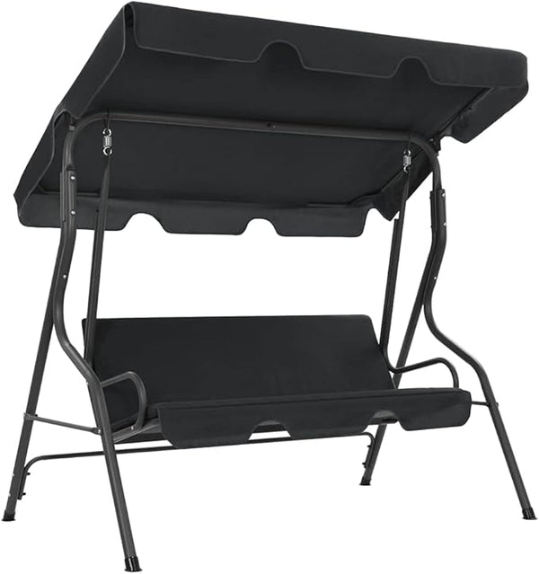 Outdoor Furniture,Accommodating 2 People,with Armrests,Outdoor Swing Bench,Roof with Sunshade,Sturdy Metal Frame,for Poolside,Yard,Garden,Deck,Garden Swing Bench Anthracite 66.9"x43.3"x60.2"