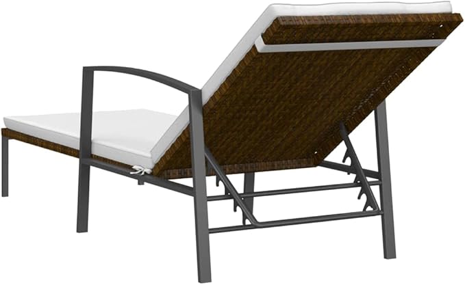 Patio Sun Lounger Outdoor Chaise,Outdoor Lounge Chairs Set of 2,Chaise Lounge,Lounge Chairs for Outside,Pool Lounge Chairs,Outdoor Chaise Lounge,with Cushion Poly Rattan Brown